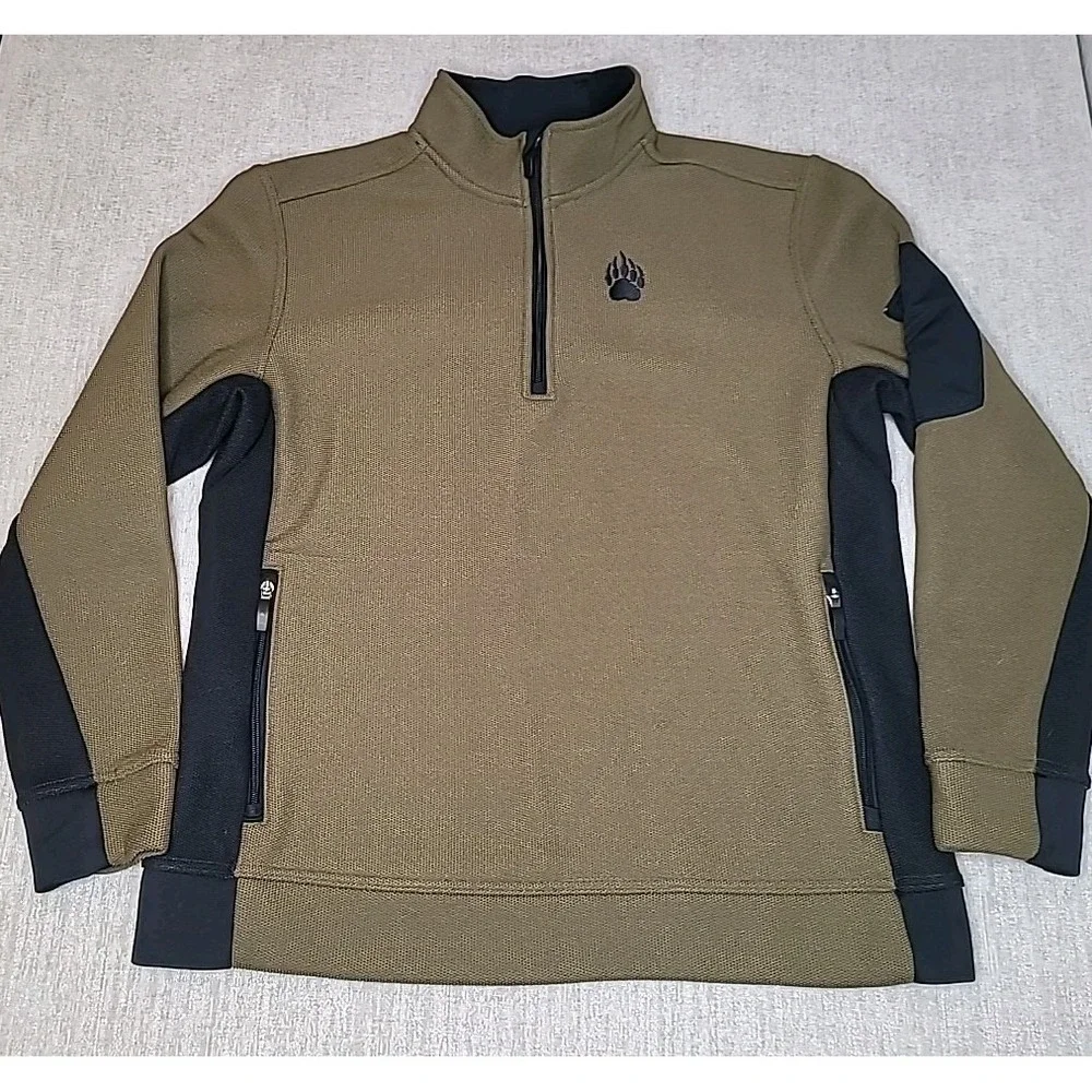 Alaskan Hardgear 1/4 Zip Sweater Graveltec Two Tone Long Sleeve Pullover Men's L